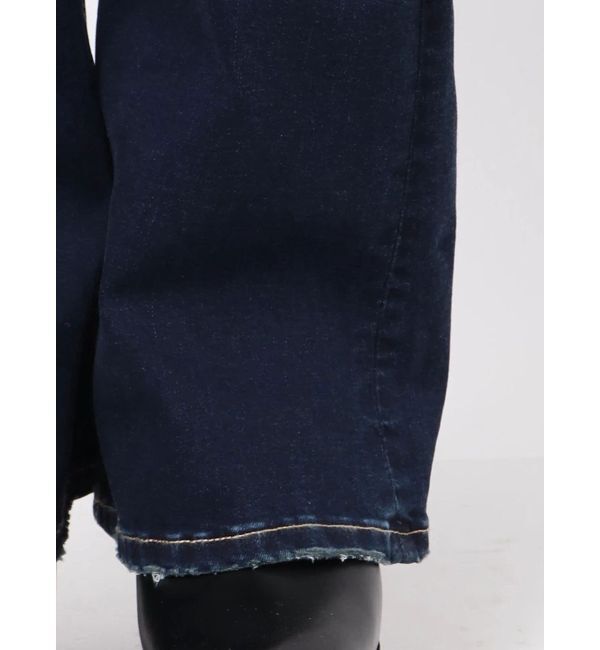 EMODA「カーブレースアップハイウエストフレアパギンス」|デニム|