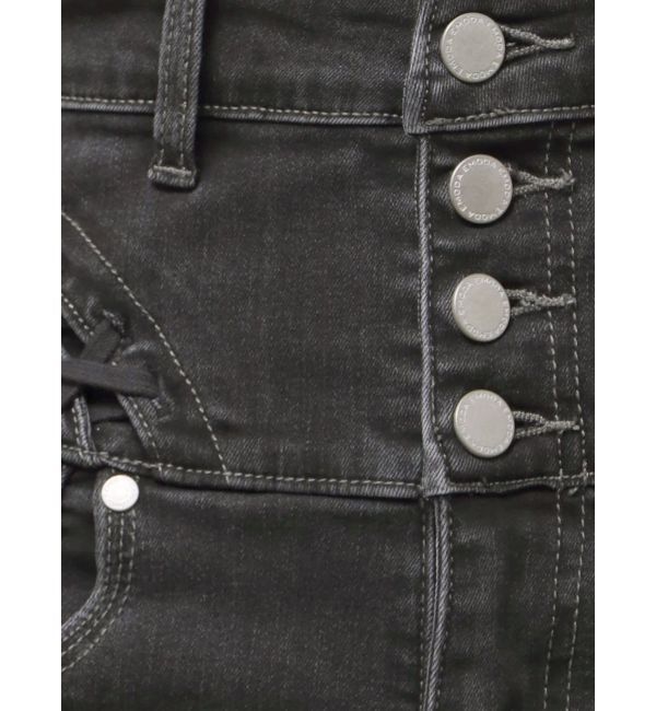 EMODA「カーブレースアップハイウエストフレアパギンス」|デニム|