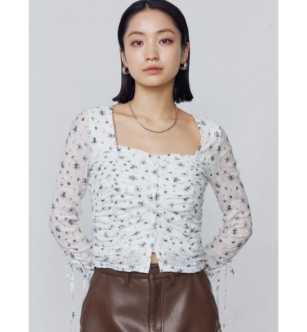 EMODA「フロントボタンギャザートップ」|Tシャツ・カットソー|