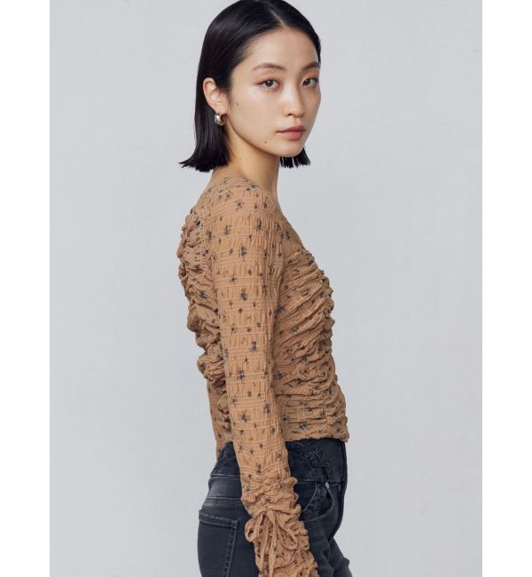 EMODA「フロントボタンギャザートップ」|Tシャツ・カットソー|