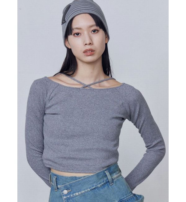 EMODA「2WAYストリングリブトップス」|Tシャツ・カットソー|グレー