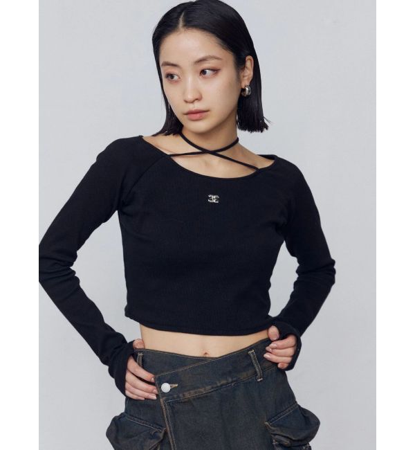 EMODA「2WAYストリングリブトップス」|Tシャツ・カットソー|ブラック