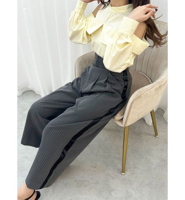 MERCURYDUO「ピンストライプコルセットタックパンツ」|その他|