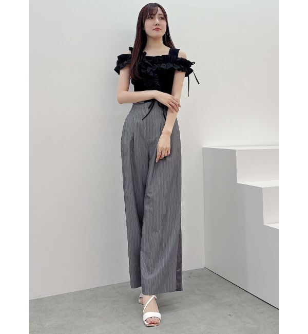 MERCURYDUO「ピンストライプコルセットタックパンツ」|その他|