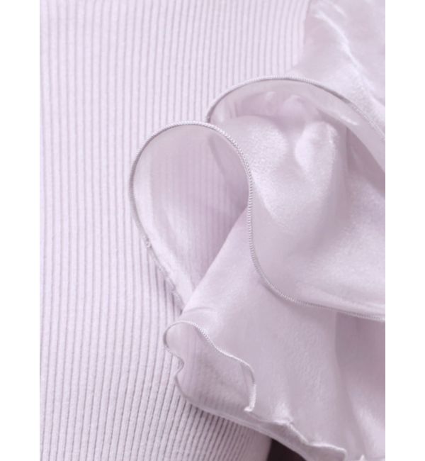 MERCURYDUO「異素材ボリュームラッフルスリーブニット」|ニット・セーター|