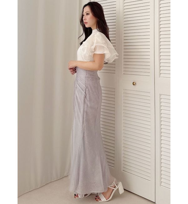 MERCURYDUO「異素材ボリュームラッフルスリーブニット」|ニット・セーター|