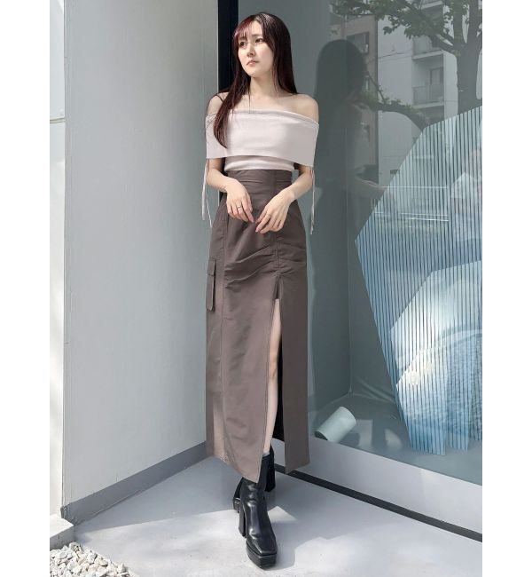 MERCURYDUO「オフショルドロストニット」|ニット・セーター|