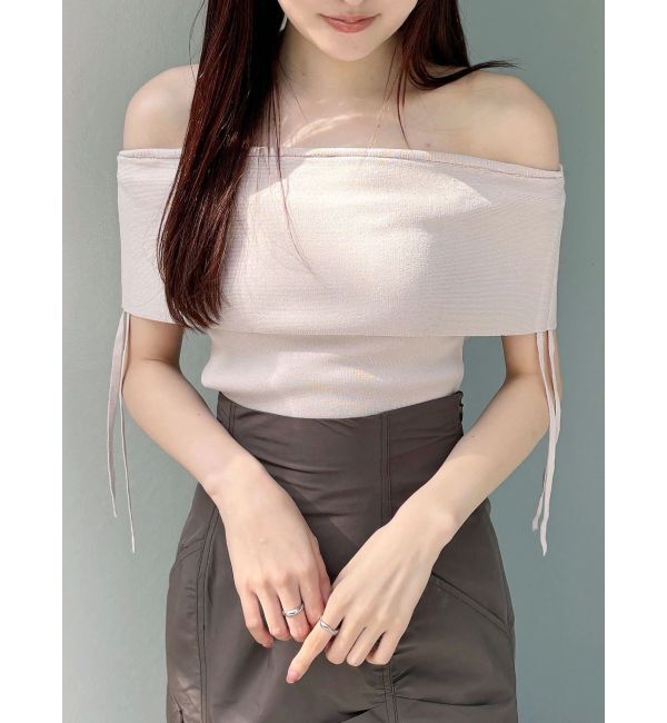 MERCURYDUO「オフショルドロストニット」|ニット・セーター|