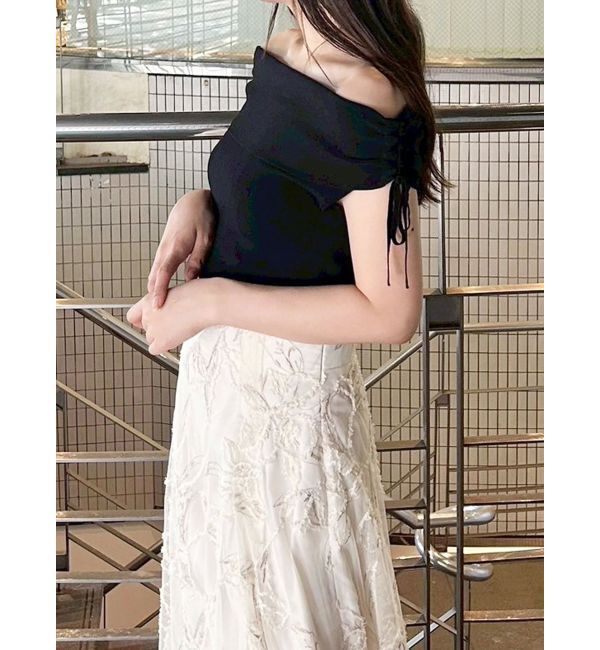 MERCURYDUO「オフショルドロストニット」|ニット・セーター|