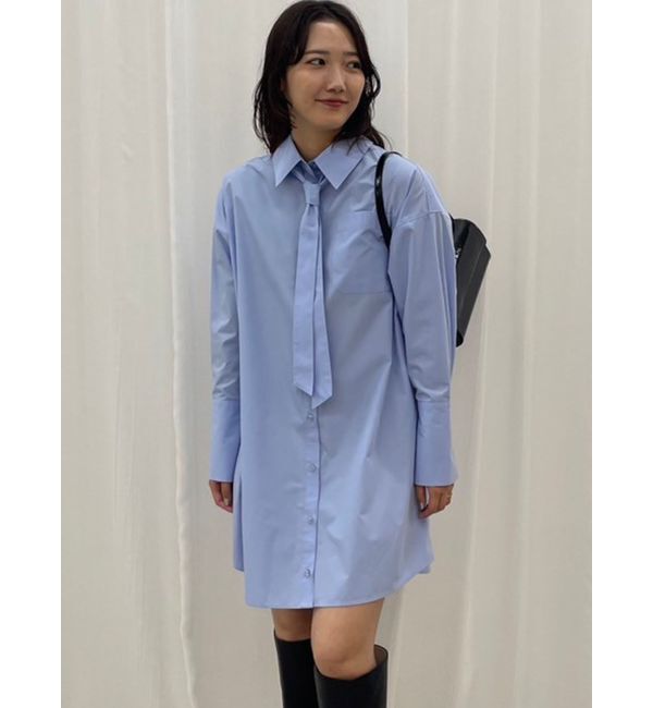 LAGUNAMOON「タイセットミニシャツワンピース」|シャツ・ブラウス|ブルー