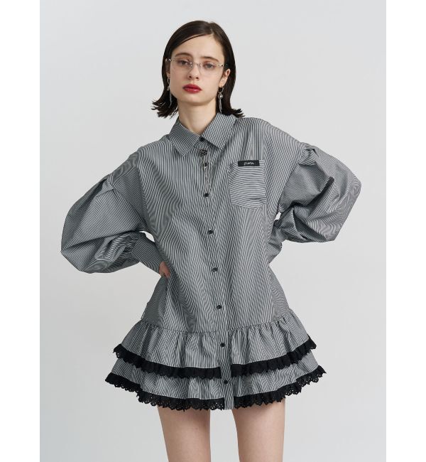 jouetie「ヘムフリルチュニックシャツ」|シャツ・ブラウス|