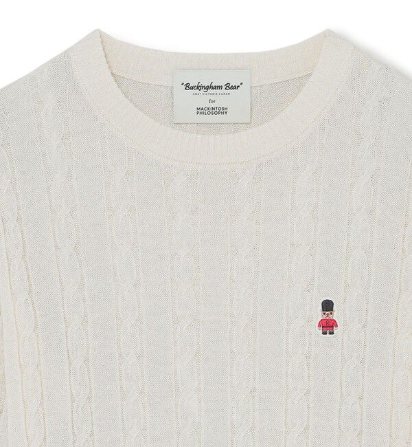 MACKINTOSH PHILOSOPHY「【WEB&一部店舗】バッキンガムベアケーブルハーフスリーブニット」|ニット・セーター|