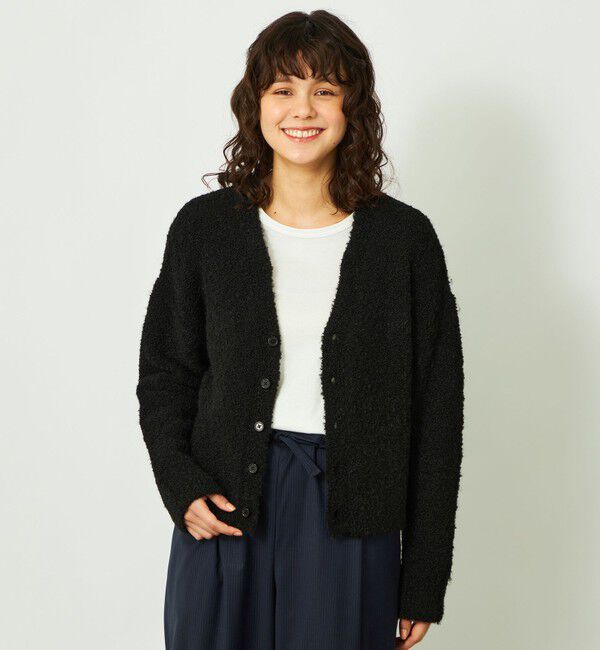 MACKINTOSH PHILOSOPHY「GREY LABEL ブークレカーディガン」|ニット・セーター|ブラック