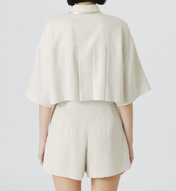  「【手洗い可】クロップドハーフスリーブシャツ」|シャツ・ブラウス|
