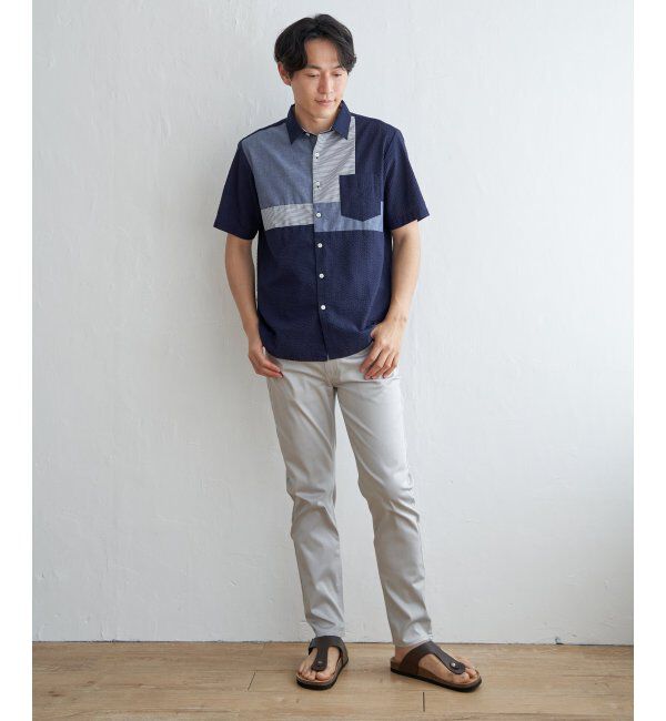 ikka「サッカーブロックス切り替えシャツ」|シャツ・ブラウス|