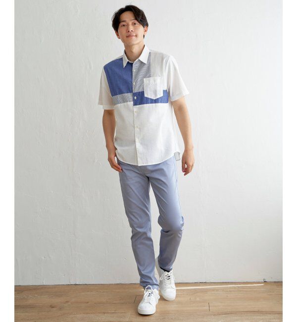 ikka「サッカーブロックス切り替えシャツ」|シャツ・ブラウス|