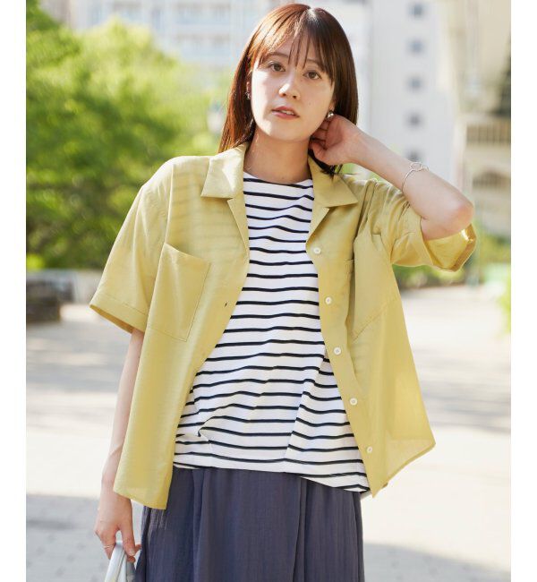 ikka「涼やか開襟ポケ付きシャツ」|シャツ・ブラウス|