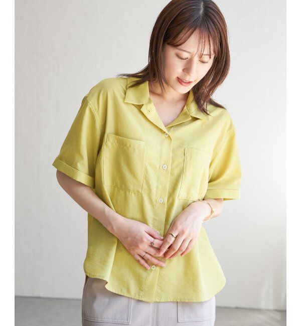 ikka「涼やか開襟ポケ付きシャツ」|シャツ・ブラウス|