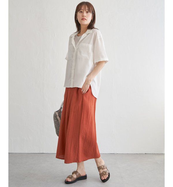 ikka「涼やか開襟ポケ付きシャツ」|シャツ・ブラウス|