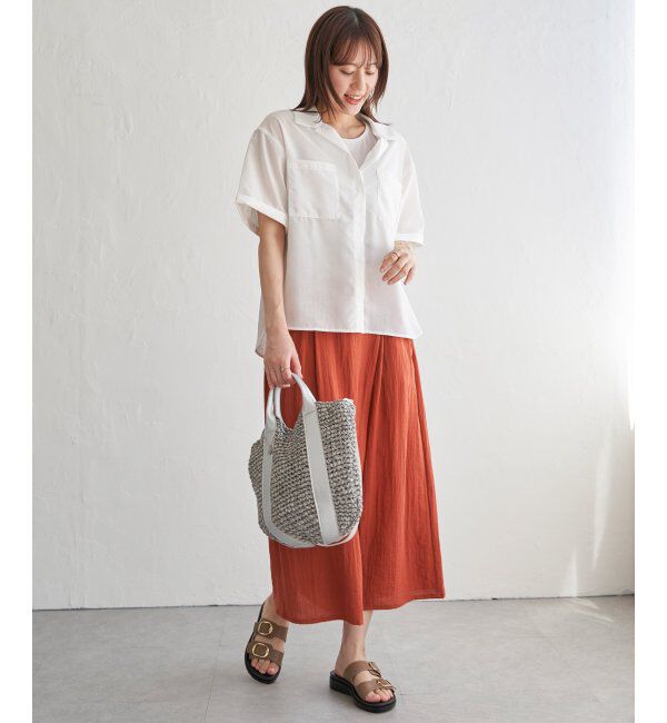 ikka「涼やか開襟ポケ付きシャツ」|シャツ・ブラウス|