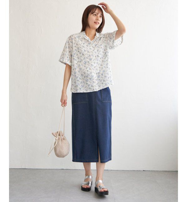 ikka「涼やか開襟ポケ付きシャツ」|シャツ・ブラウス|