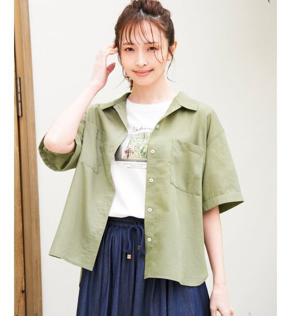 ikka「涼やか開襟ポケ付きシャツ」|シャツ・ブラウス|