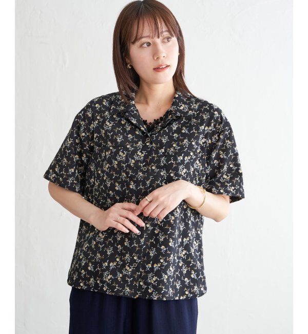 ikka「涼やか開襟ポケ付きシャツ」|シャツ・ブラウス|