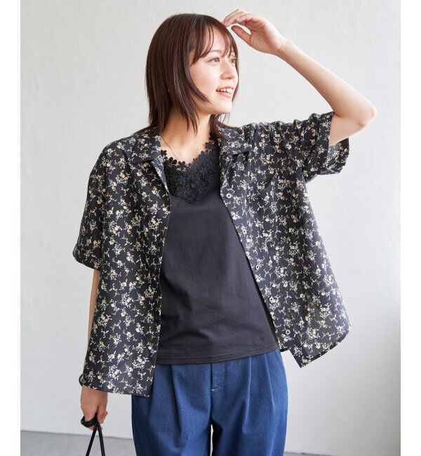 ikka「涼やか開襟ポケ付きシャツ」|シャツ・ブラウス|