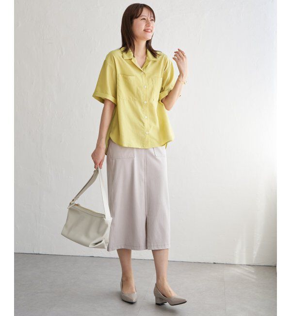 ikka「涼やか開襟ポケ付きシャツ」|シャツ・ブラウス|