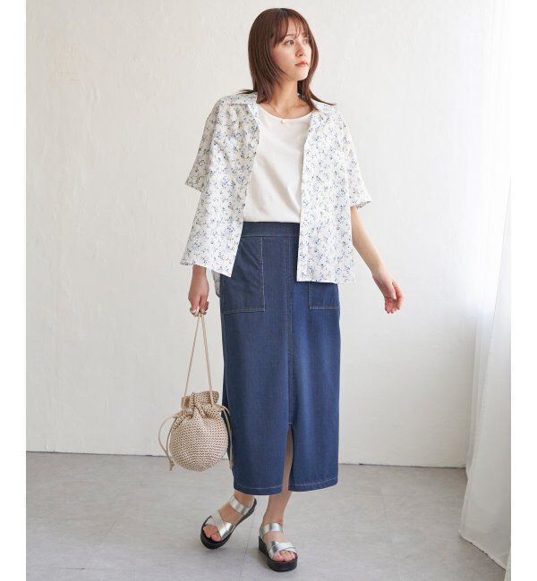 ikka「涼やか開襟ポケ付きシャツ」|シャツ・ブラウス|