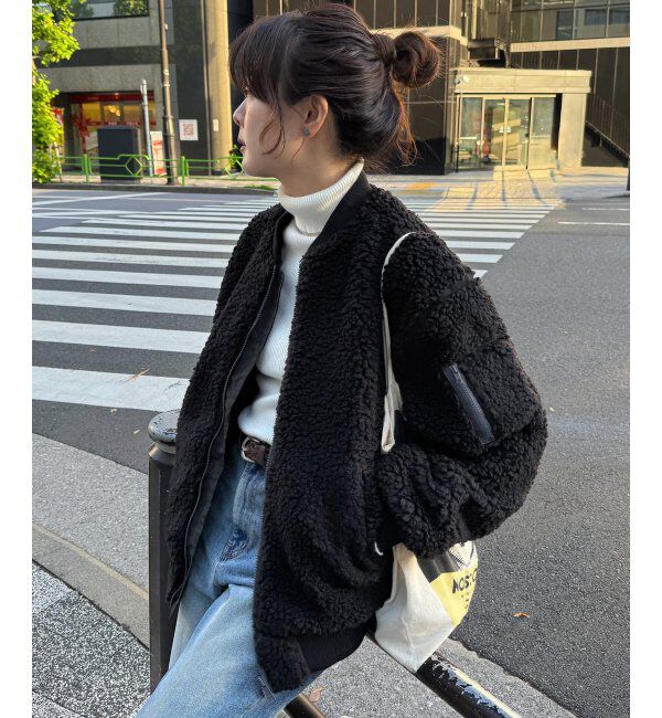 Lbc with Life「ボアMA-1」|ブルゾン・スタジャン|ブラック