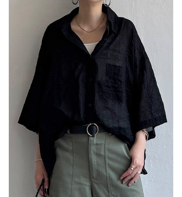 Lbc with Life「針抜きシアーボックスシルエットシャツ」|シャツ・ブラウス|