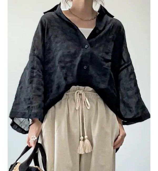 Lbc with Life「針抜きシアーボックスシルエットシャツ」|シャツ・ブラウス|