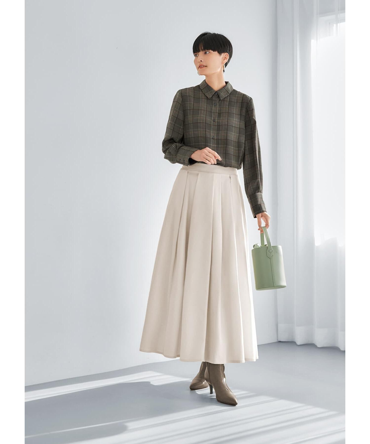 STYLE DELI「【LUXE】マットサテンチェック柄シャツ」|シャツ・ブラウス|