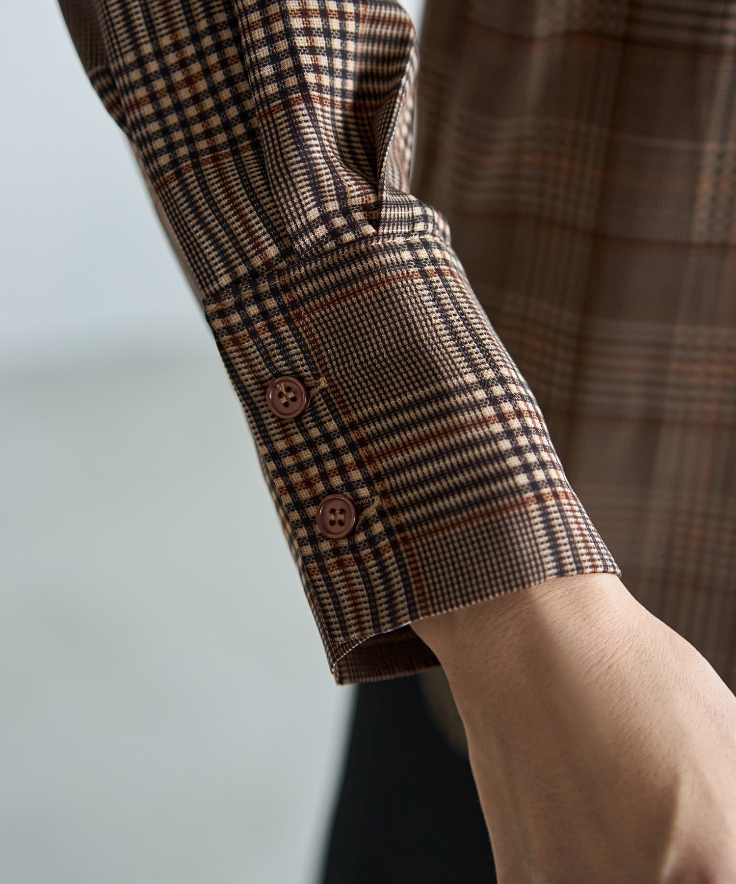 STYLE DELI「【LUXE】マットサテンチェック柄シャツ」|シャツ・ブラウス|