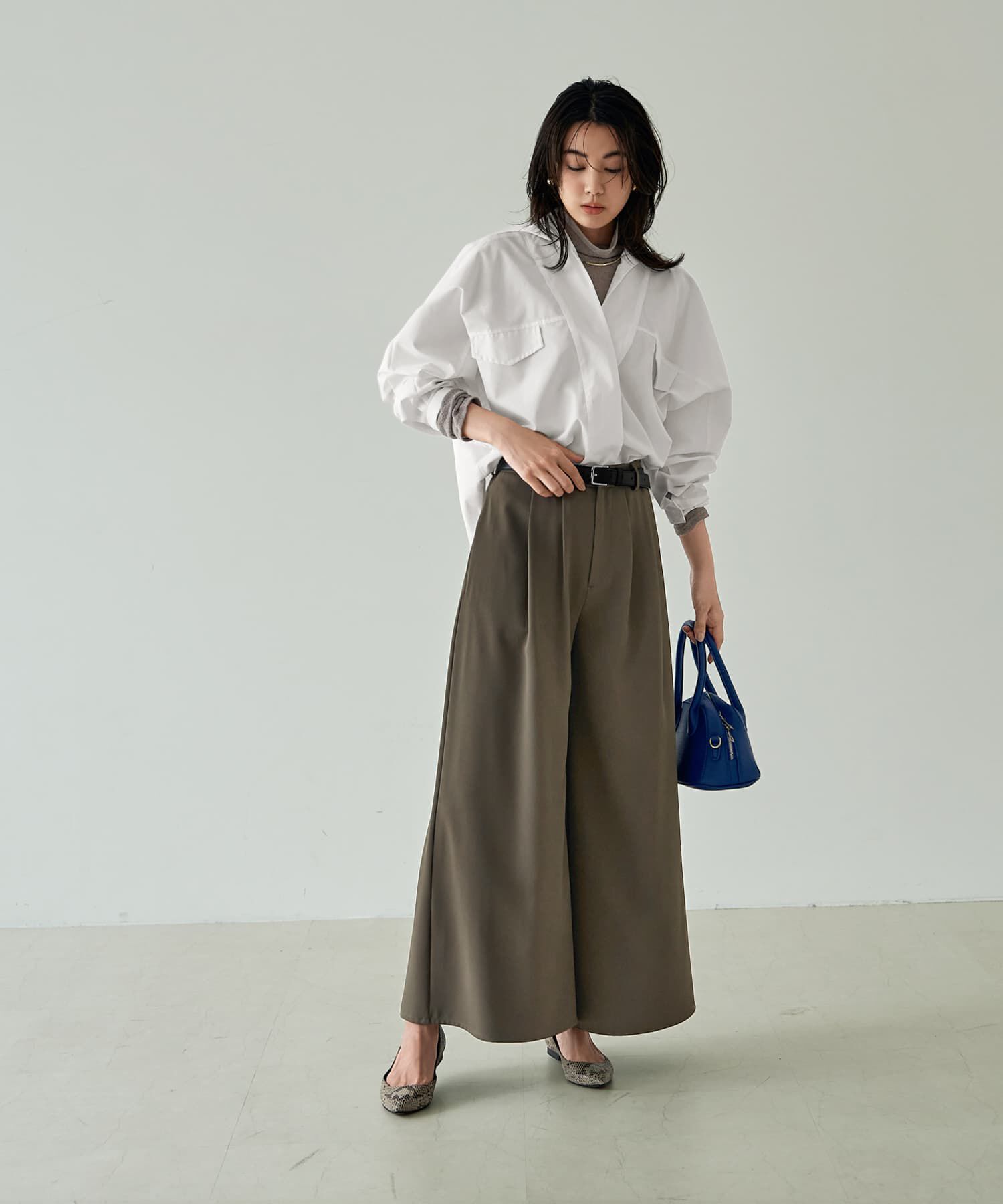 STYLE DELI「前を重ねたドルマンシャツ型プルオーバー」|シャツ・ブラウス|