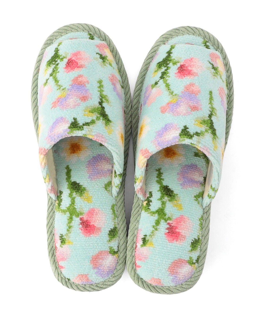 FEILER「スウィートスイートピー　ヒールスリッパ　SSP-251140」|ルームシューズ|ペールグリーン