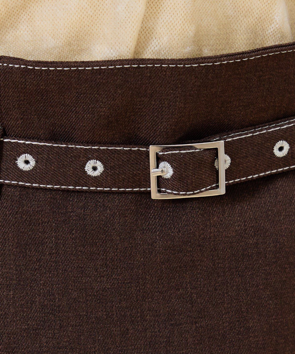 REDYAZEL「ベルティッドウーリッシュミニスカート」|台形|