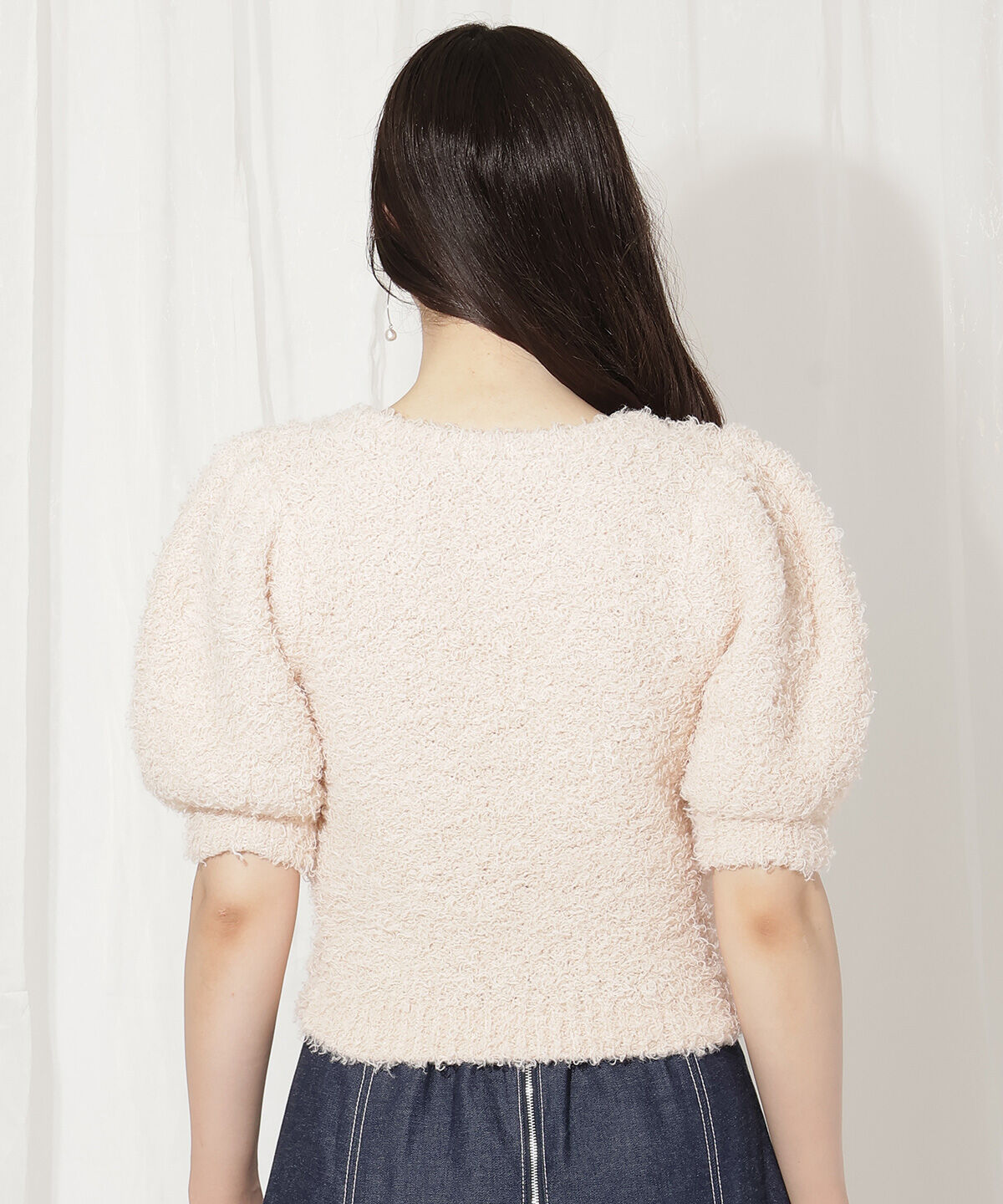 WILLSELECTION「リボンブローチ付きテディヤーンニット」|ニット・セーター|