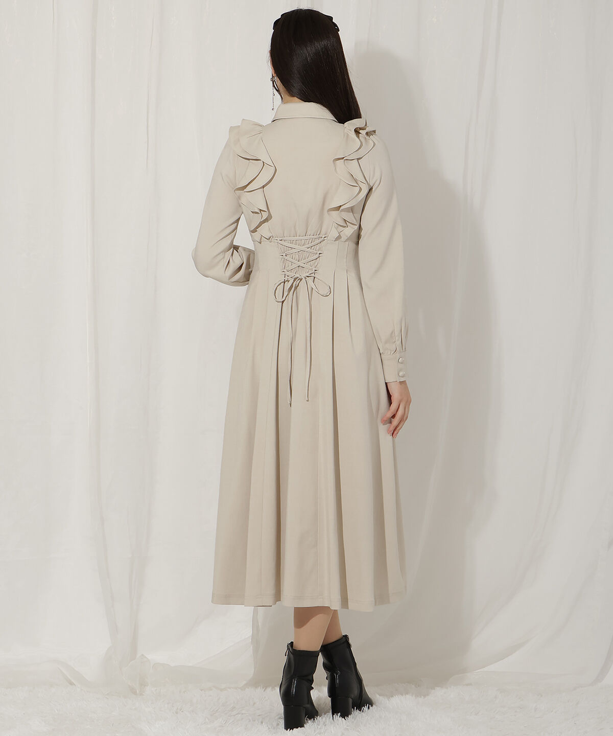 WILLSELECTION「ペタルフリルリボンタイシャツワンピース」|ワンピース|