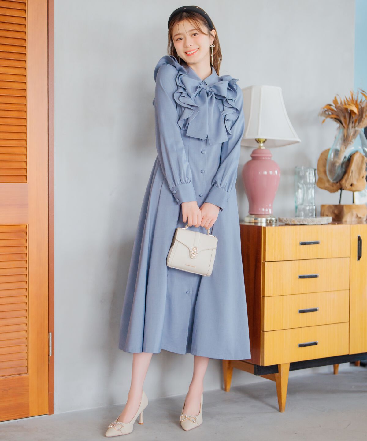 WILLSELECTION「ペタルフリルリボンタイシャツワンピース」|ワンピース|