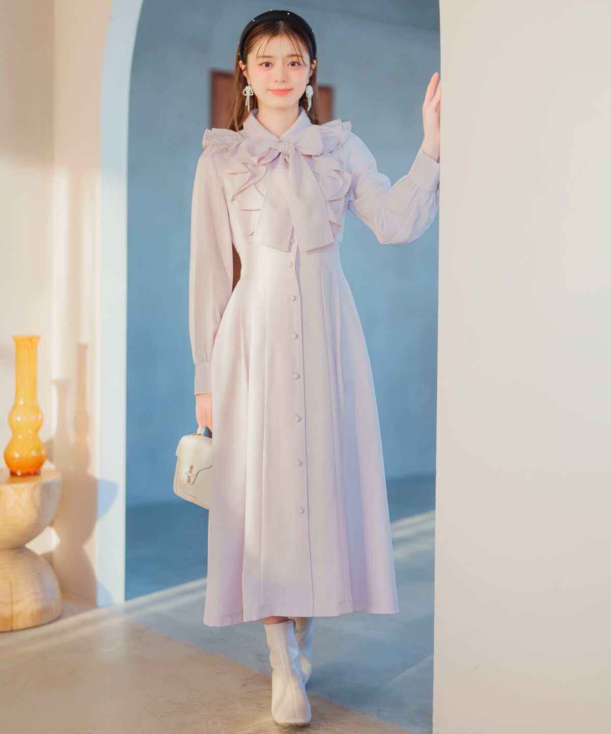 WILLSELECTION「ペタルフリルリボンタイシャツワンピース」|ワンピース|