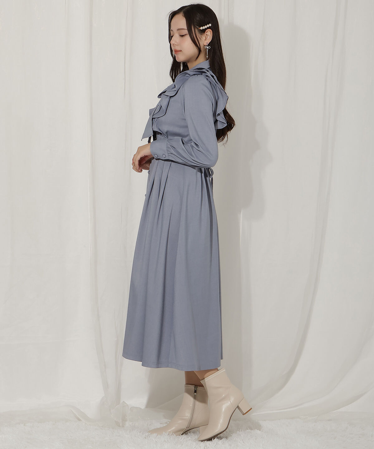 WILLSELECTION「ペタルフリルリボンタイシャツワンピース」|ワンピース|