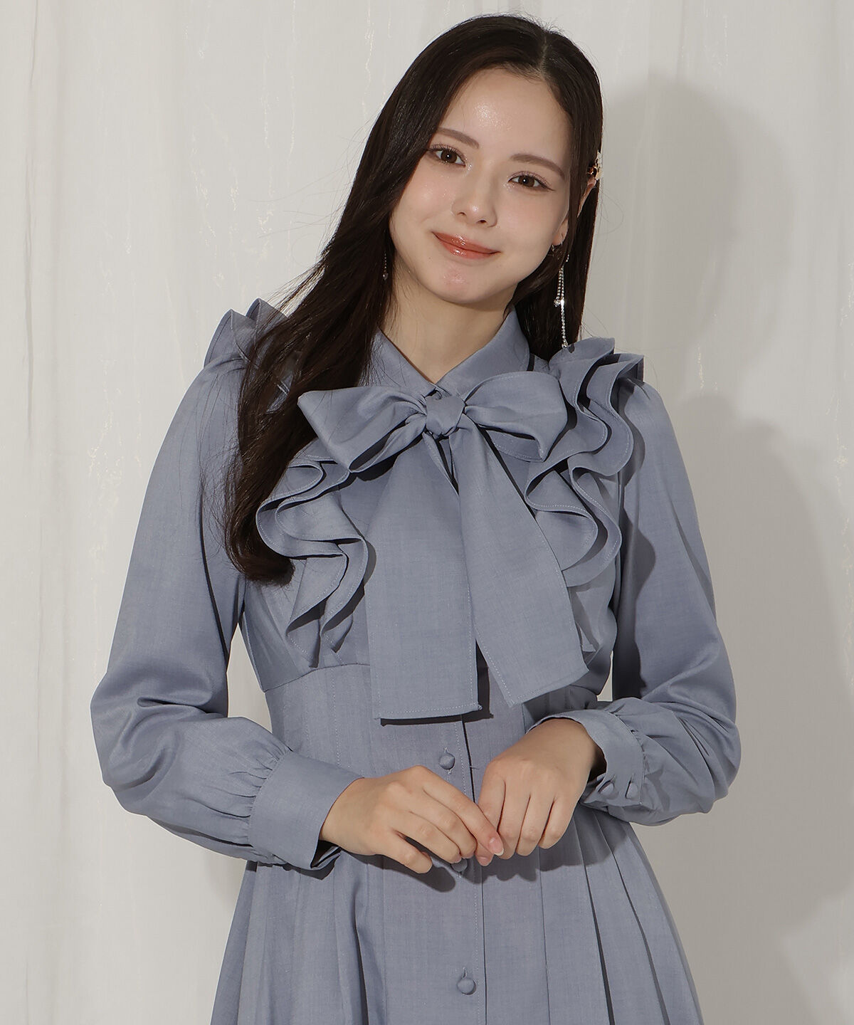 WILLSELECTION「ペタルフリルリボンタイシャツワンピース」|ワンピース|