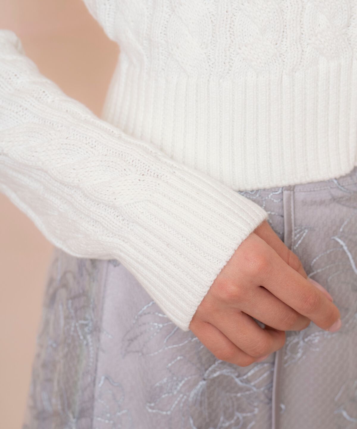 WILLSELECTION「ビジューリボンケーブルカーディガン」|カーディガン|