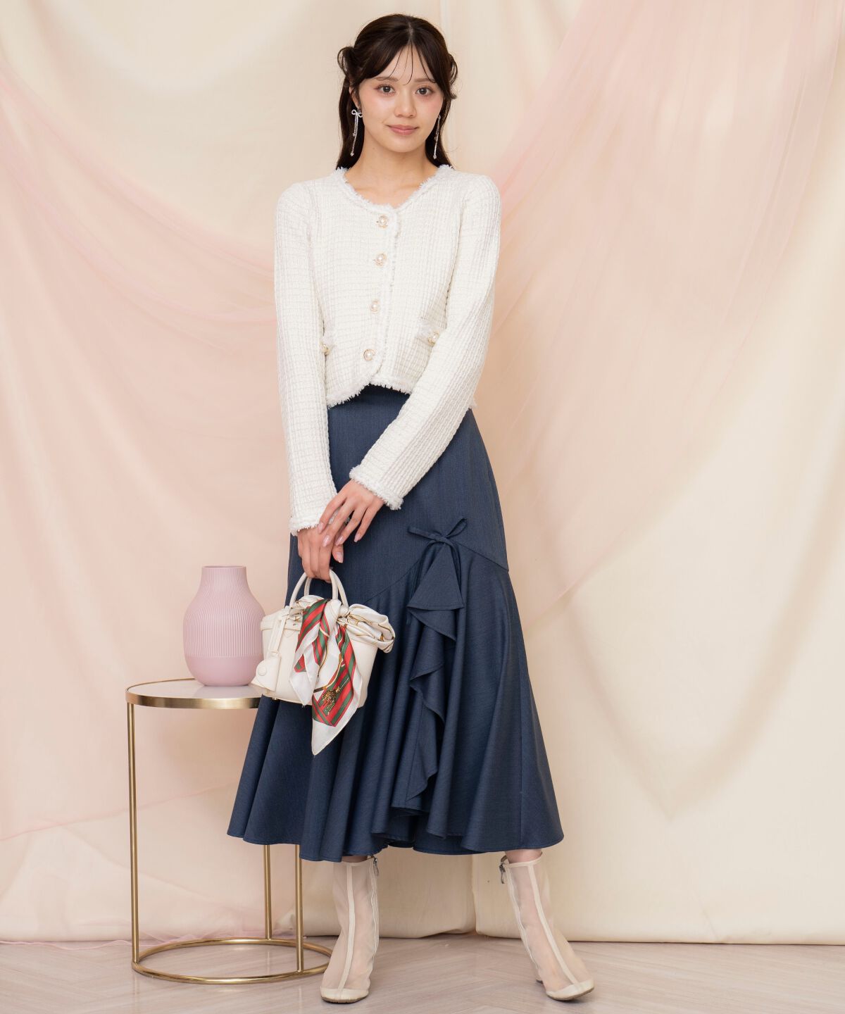 WILLSELECTION「ラメツイードニットカーディガン」|カーディガン|