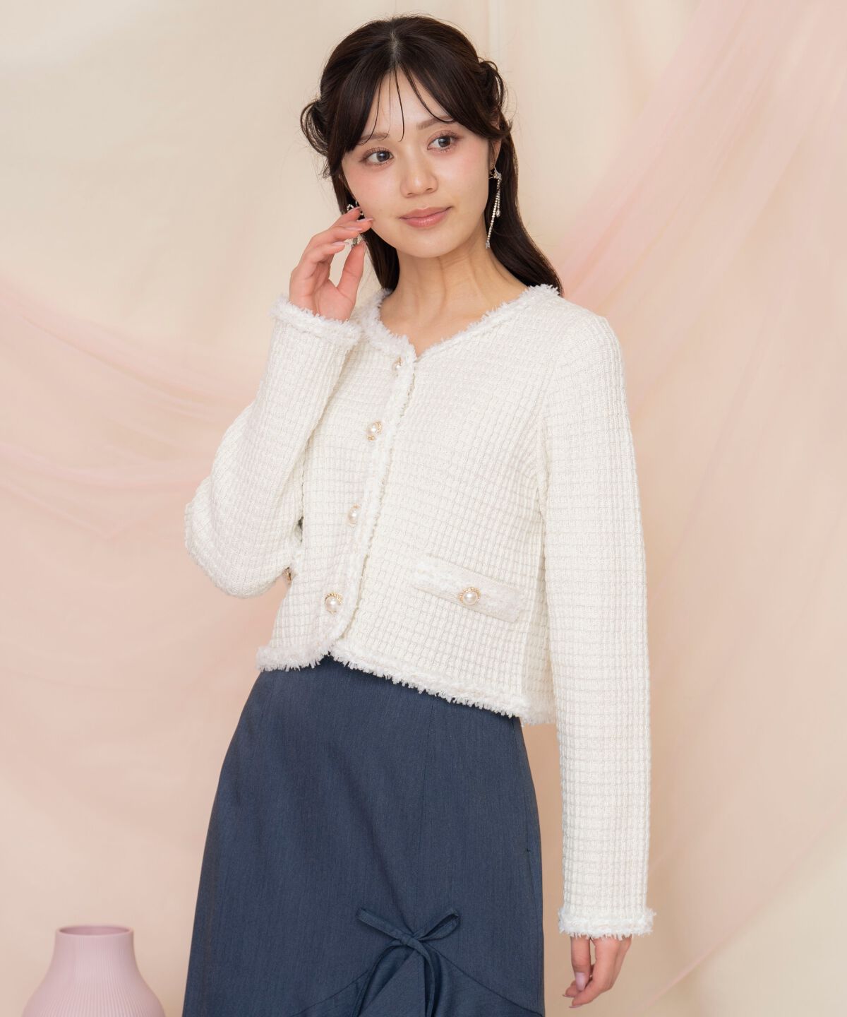 WILLSELECTION「ラメツイードニットカーディガン」|カーディガン|