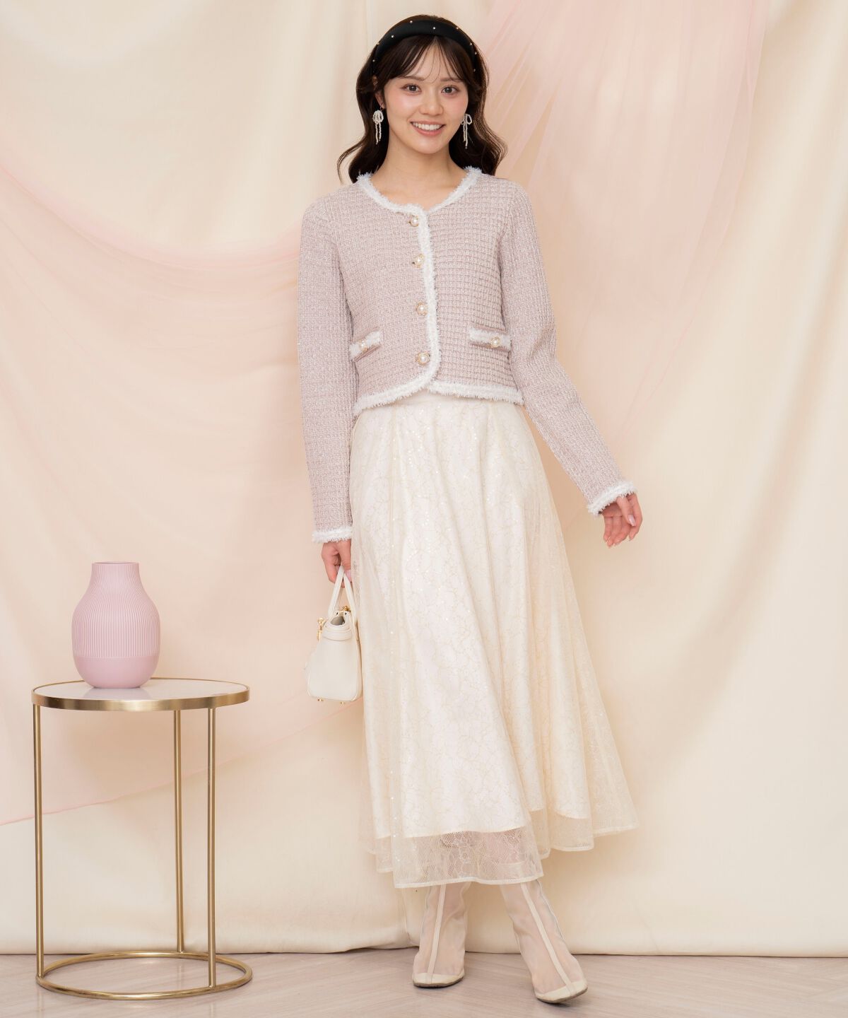 WILLSELECTION「ラメツイードニットカーディガン」|カーディガン|