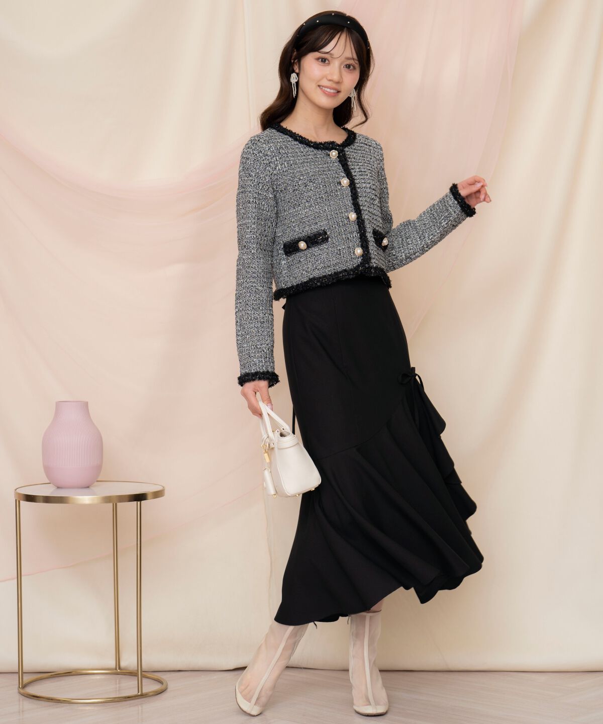 WILLSELECTION「ラメツイードニットカーディガン」|カーディガン|