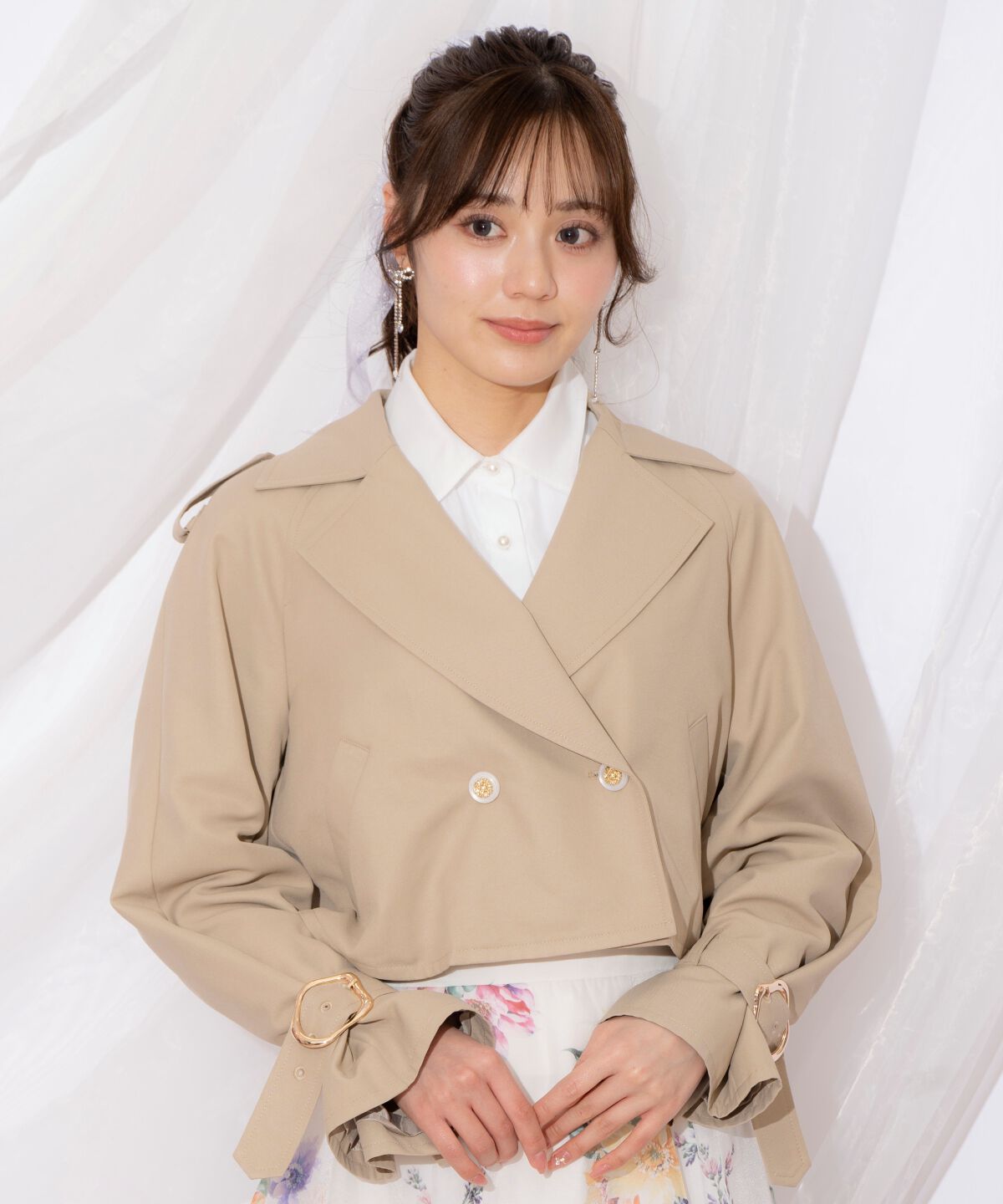 WILLSELECTION「キャンディスリーブショートトレンチコート」|トレンチコート|ベージュ